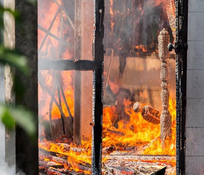 a fire destroying a home